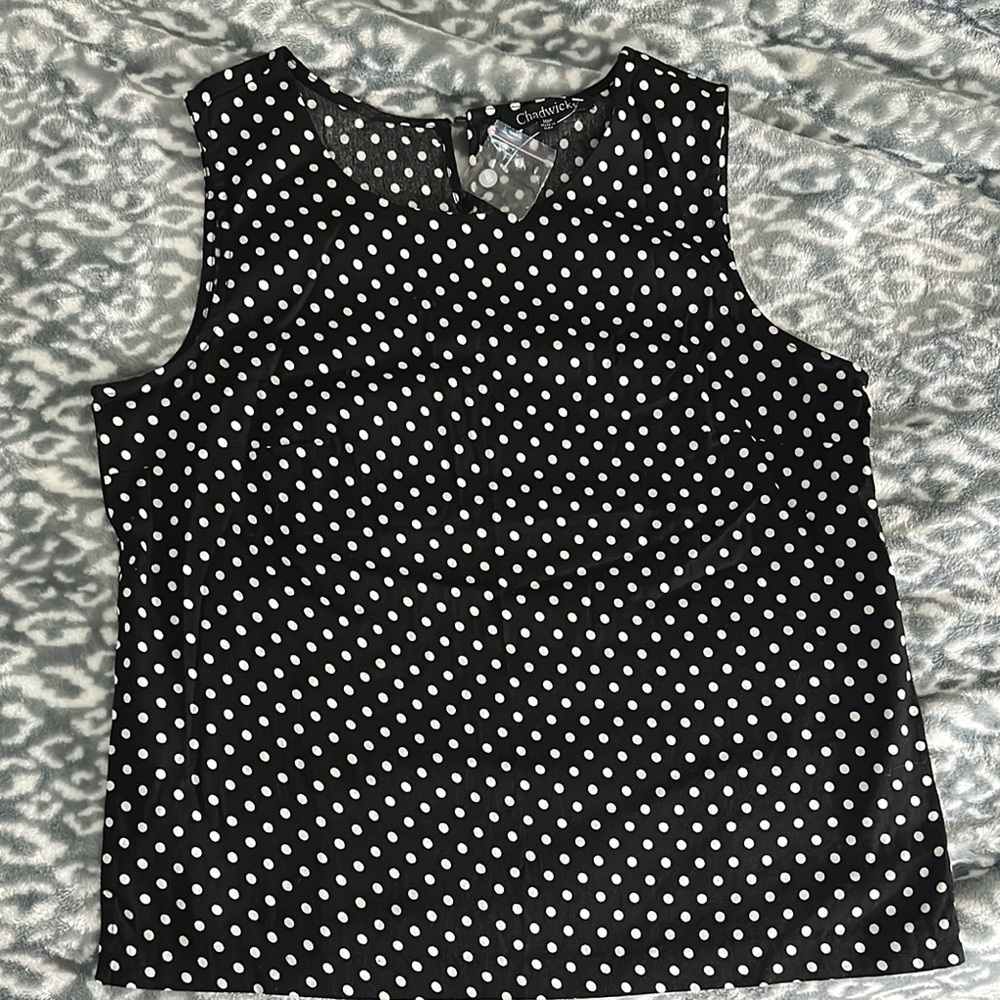 Chico's Black and White Sleeveless Tank Pant suit